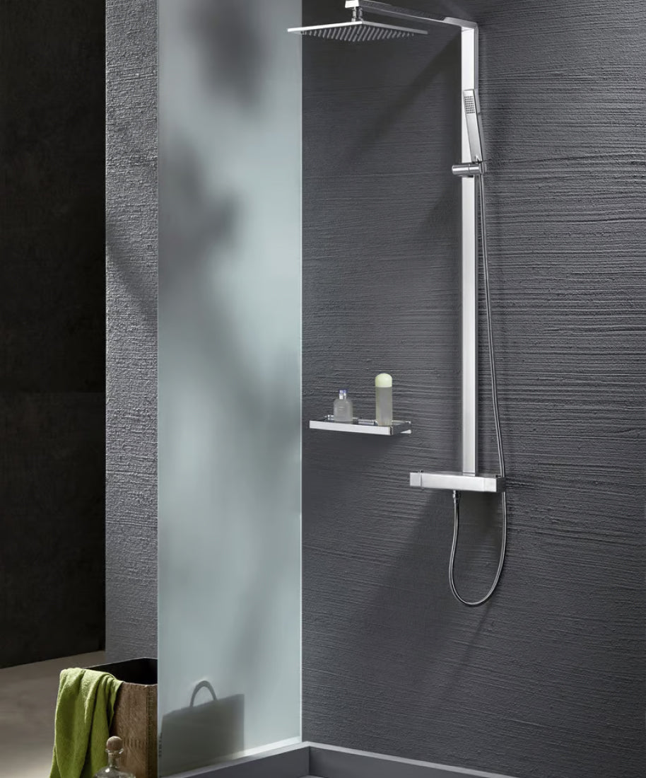 BERNSTEIN Duschrinne 90 Cm – Flache Edelstahl-Ablaufrinne Mit Siphon, Barrierefrei, Für Duschen