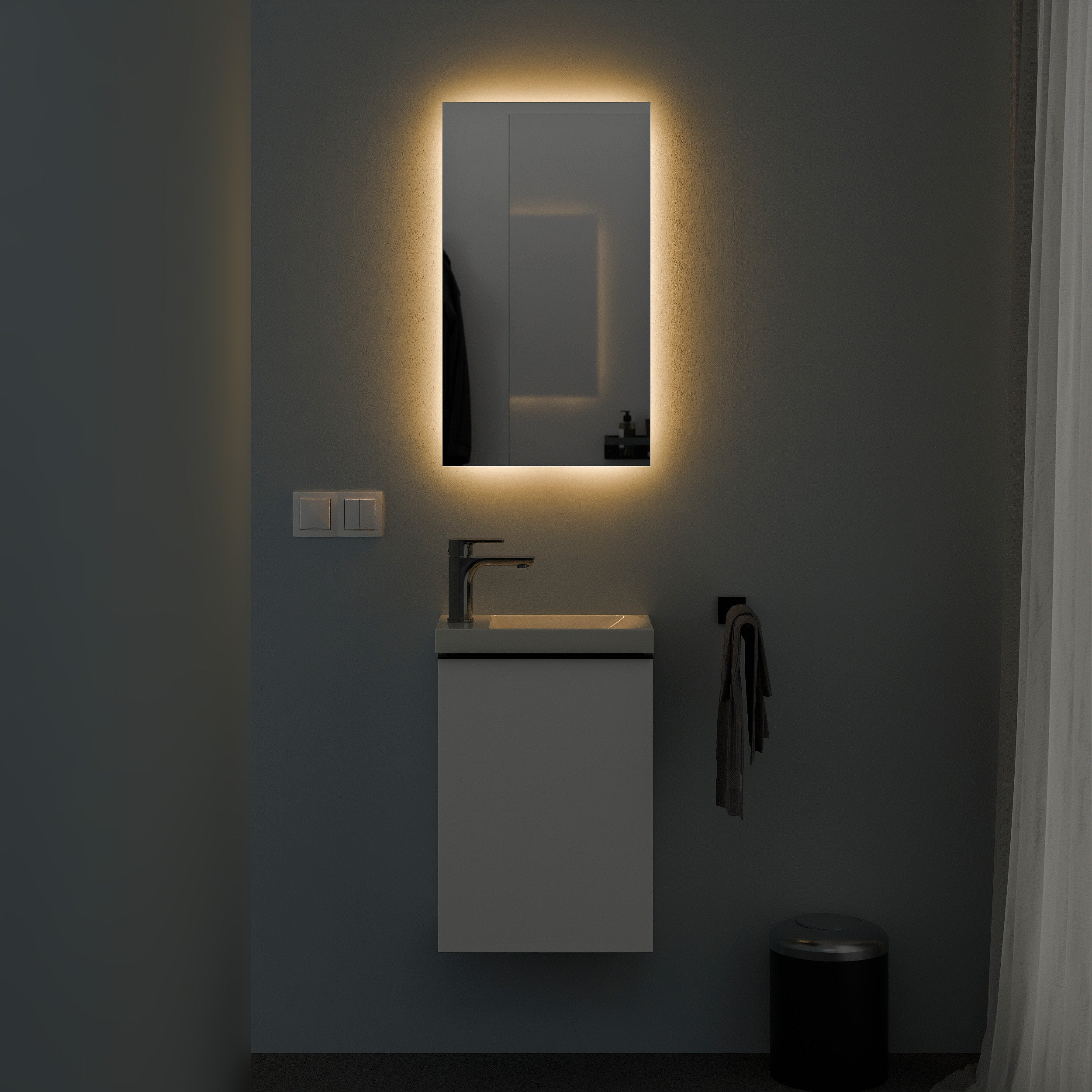 Ensemble de meubles de salle de bain WC invités TIM 40 cm avec lavabo