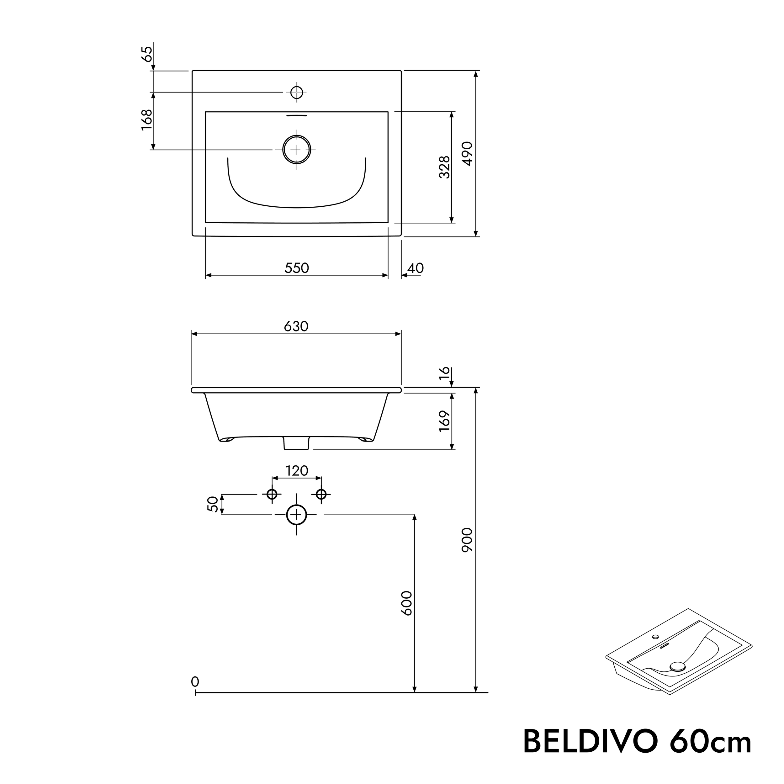 Lavabo Duravit con mobiletto BELDIVO 60 cm