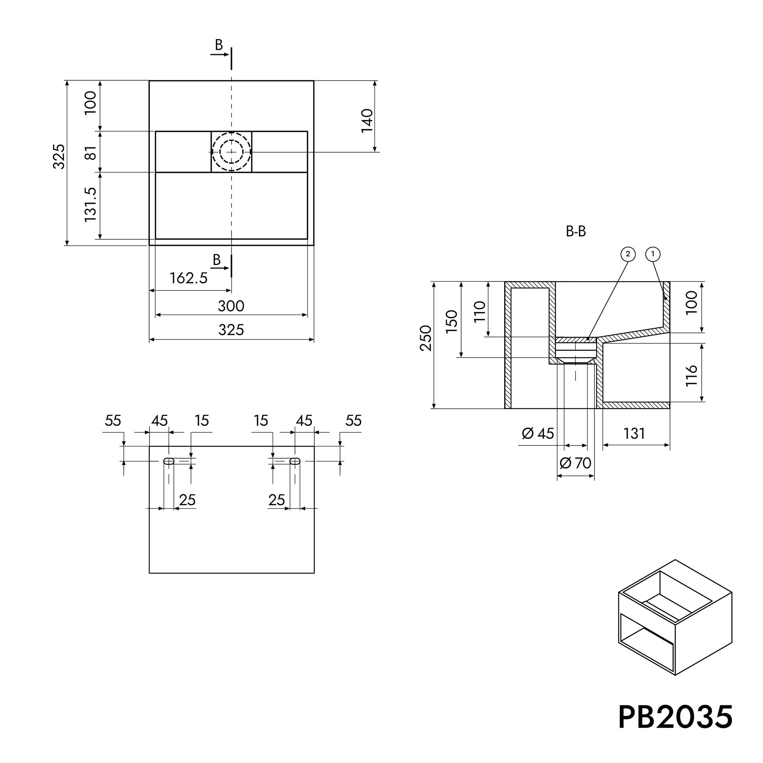 Wandwaschbecken PB2035