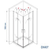 Eckdusche mit Schwingtüren DX407