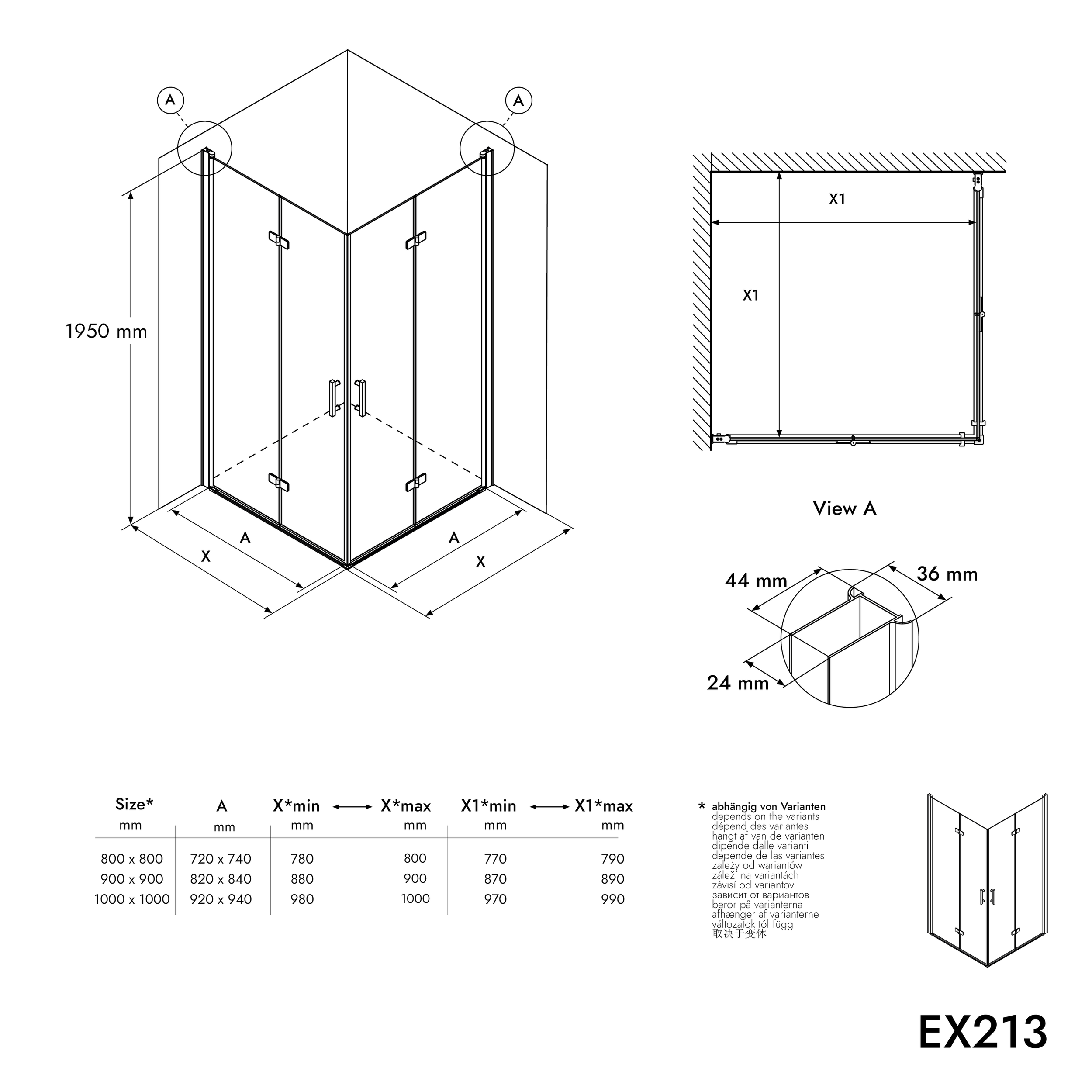 Duschkabine Eckdusche EX213