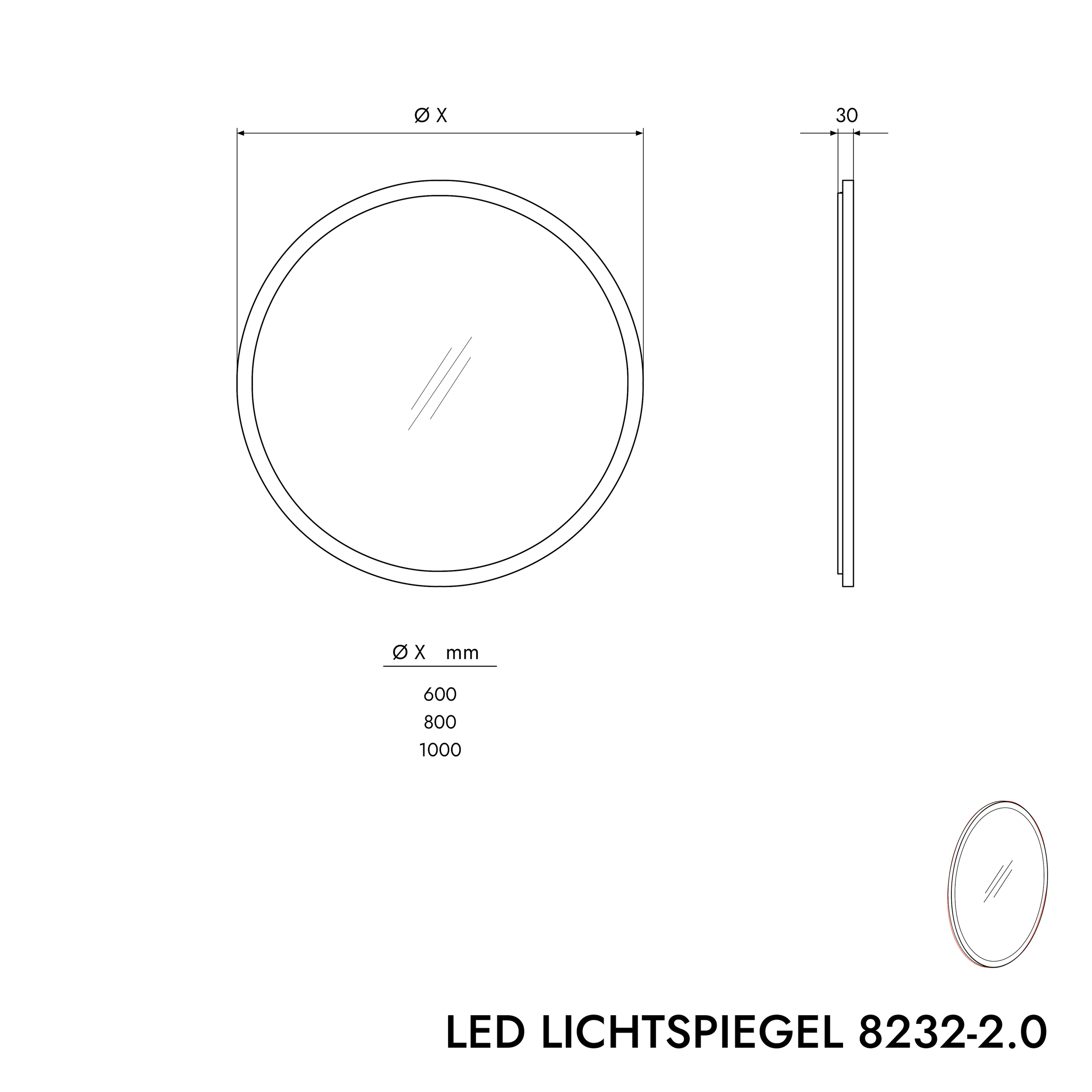 LED Lichtspiegel 8232-2.0 Rund