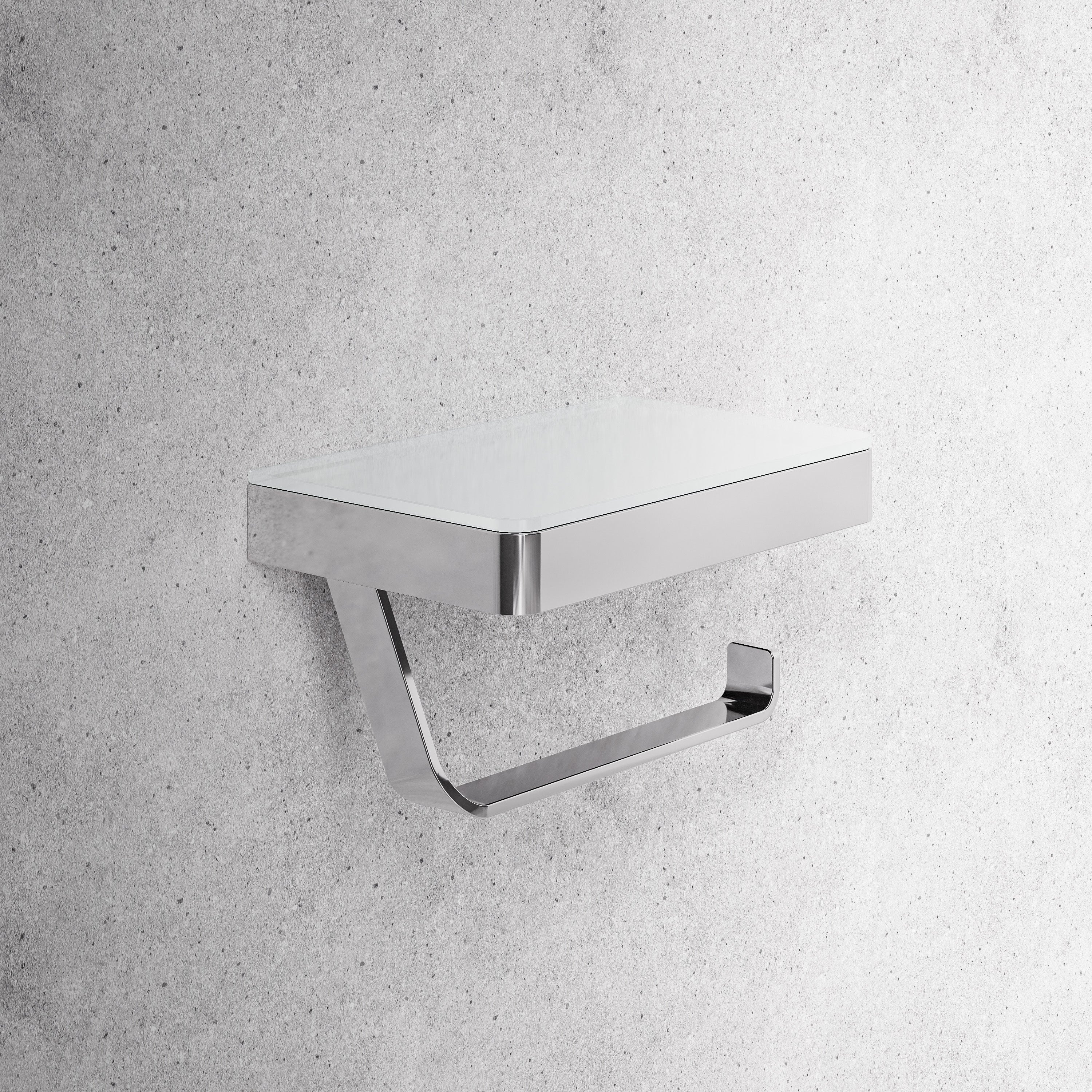 BERNSTEIN Portarotolo Carta Igienica G501 In Acciaio Inox Con Ripiano In Vetro – 17,5x11 Cm, Montaggio A Vite O Adesivo - 6
