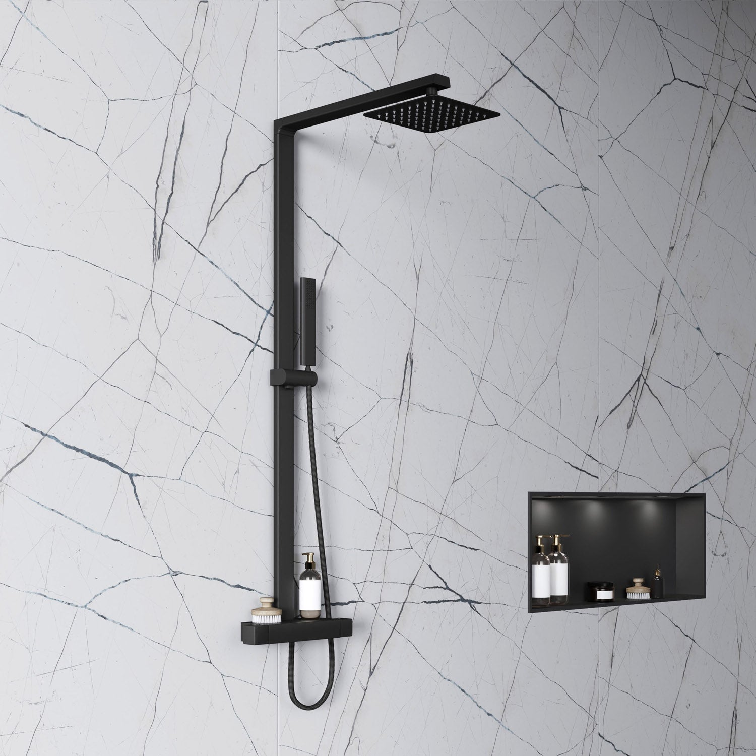 Duschsäule Thermostat NT6705 Schwarz