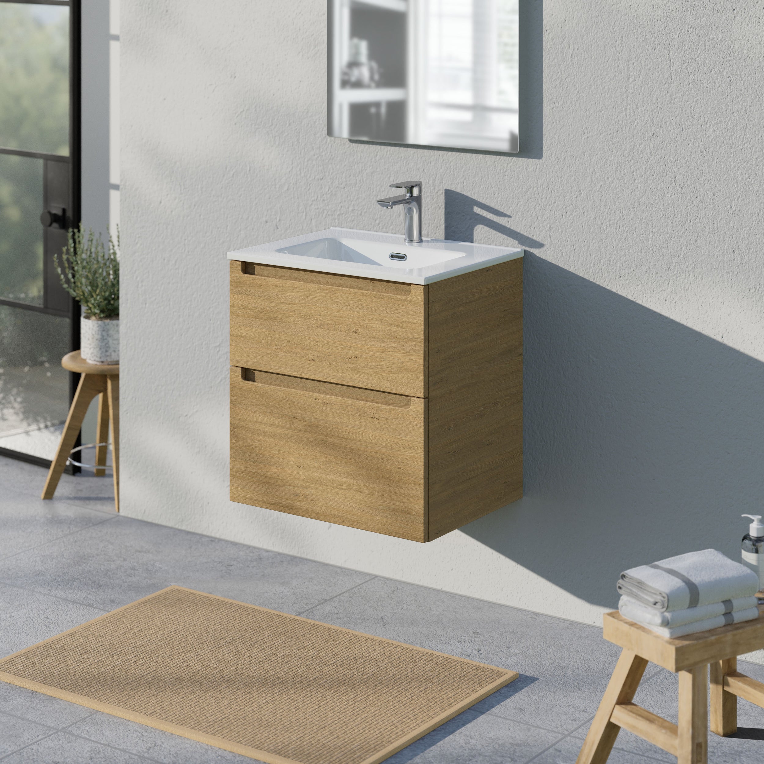 Badmöbel Set VIREO 60 cm mit Waschbecken