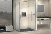 Cabine de douche d'angle avec porte pivotante sur panneau fixe NT403