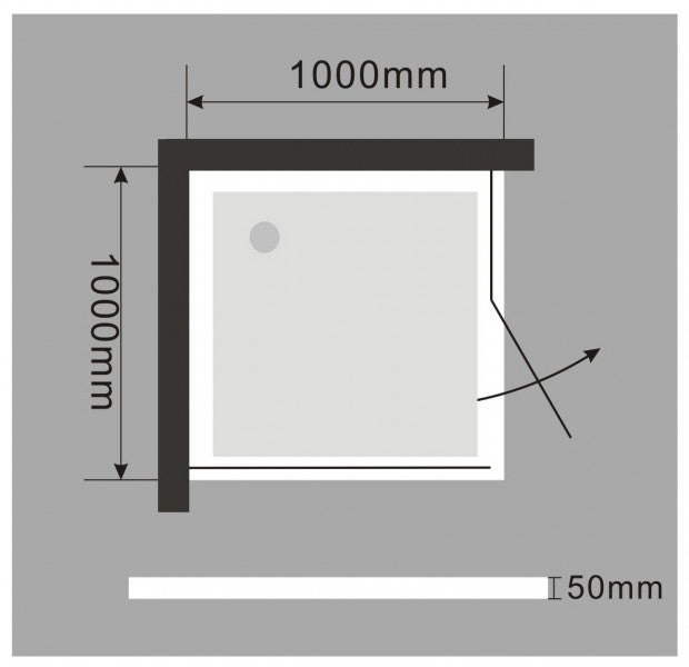 Receveur de douche carré - 100 x 100 cm et système d'évacuation 


