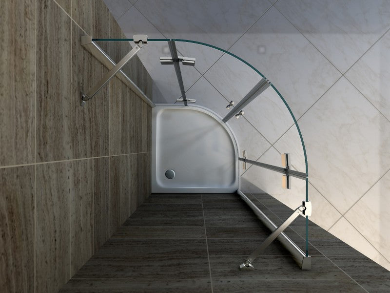 Receveur de douche quart de cercle avec système d'évacuation - 90 x 90 cm 


