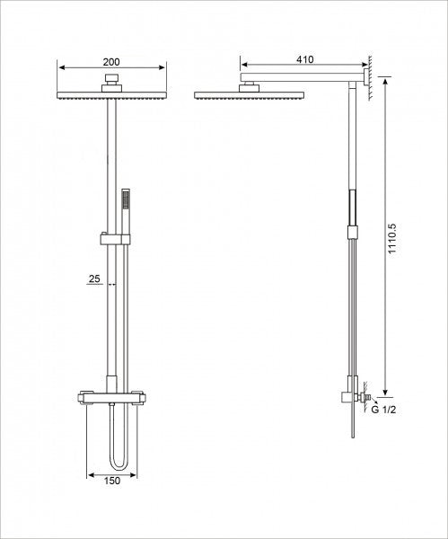 Design-Duschsystem Duschsäule SEDAL-Thermostat 8921B Basic