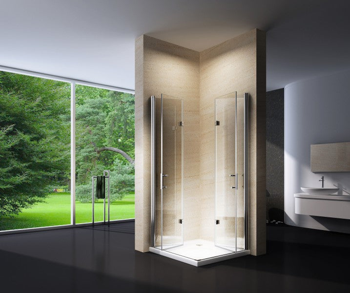 Paroi de douche pliante, en verre NANO, EX213, 100 x 100 x 195cm, sans receveur de douche