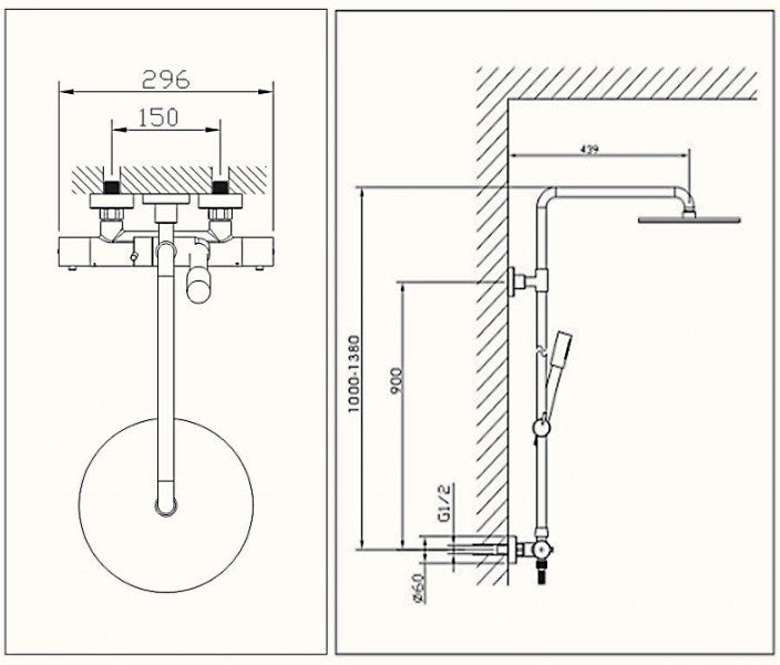 Design Duschsäule Thermostat 4011 BASIC