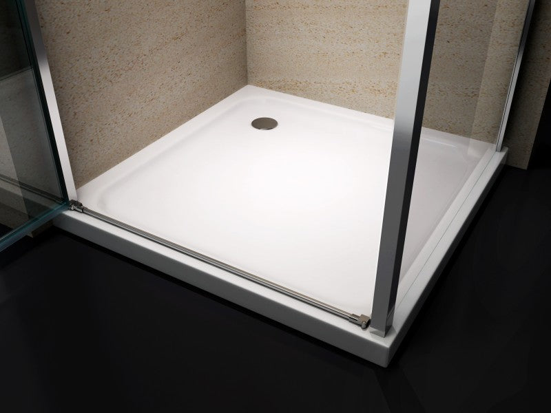 Paroi de douche d'angle 8 mm NANO verre véritable EX416 verre transparent - 100 x 100 x 195 cm