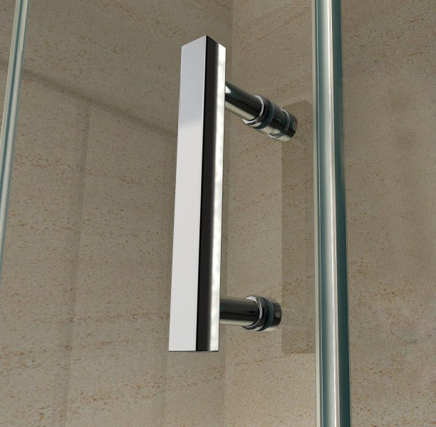 Paroi de douche d'angle 8 mm NANO verre véritable EX416 verre transparent - 100 x 100 x 195 cm