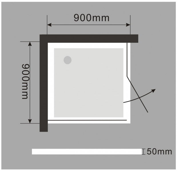 Box doccia angolare NANO EX 416 -  90 x 90 x 195 cm - con piatto doccia