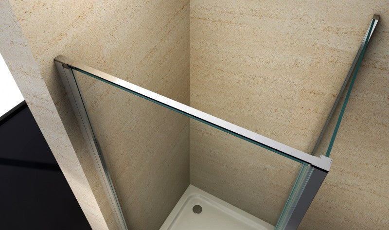 Paroi de douche, cabine de douche d'angle, en verre véritable NANO EX416 - 100 x 100 x 195cm - avec receveur


