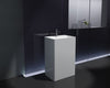 Lavabo colonne totem PB2022- 60 x 42 x 90cm - blanc - Solid Stone