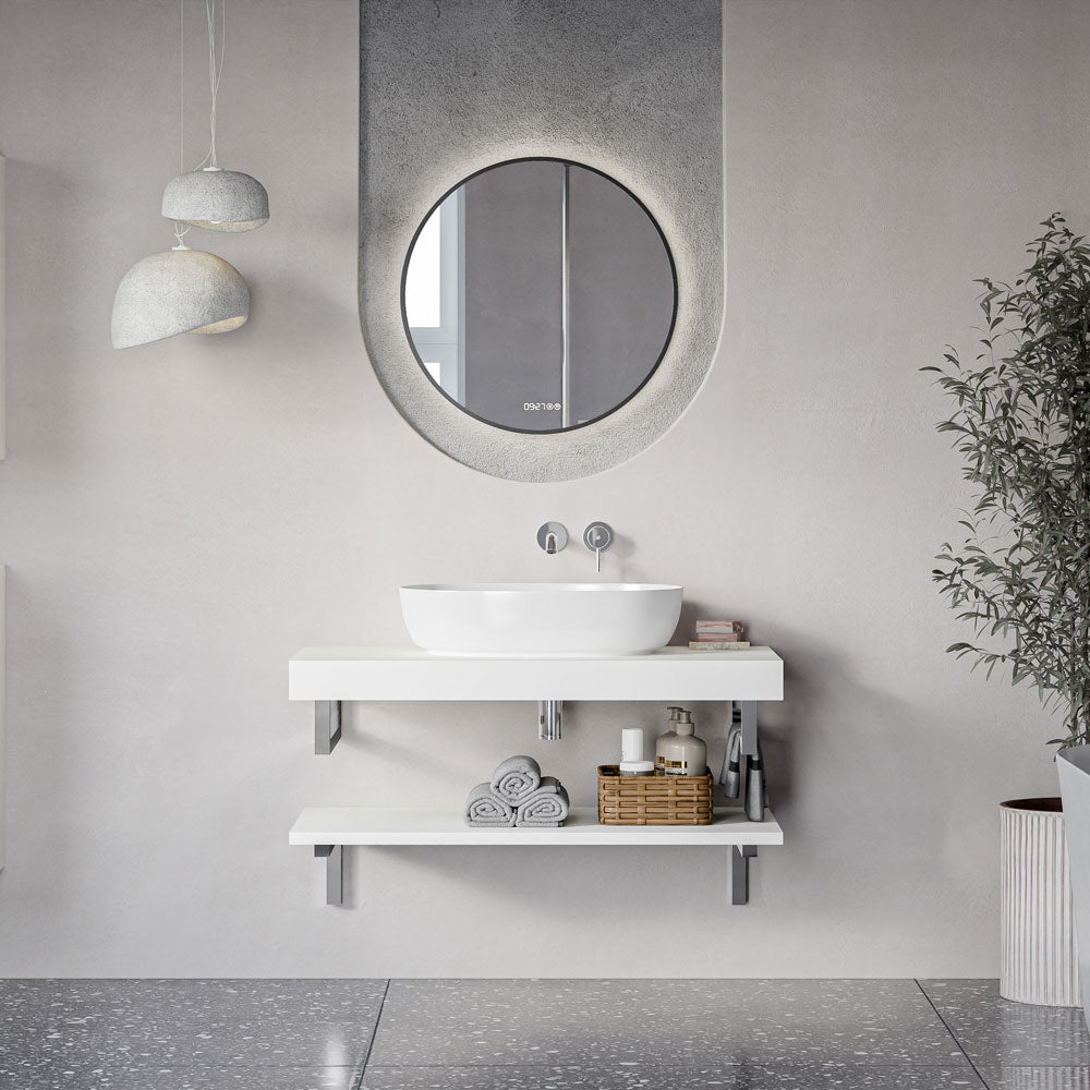 Waschtischkonsole JUVIA Slim 100 cm bis 160 cm Weiß matt 100 cm 100 cm