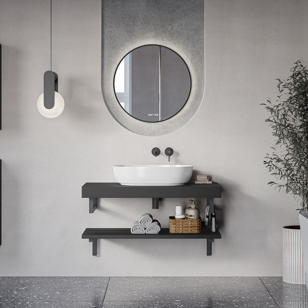 Waschtischkonsole JUVIA Slim 100 cm bis 160 cm Graphit matt 100 cm 100 cm