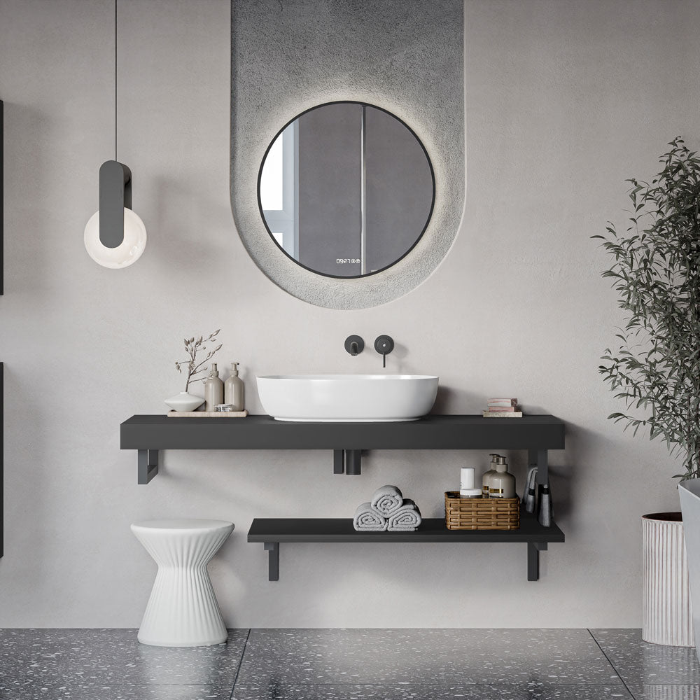 Waschtischkonsole JUVIA Slim 100 cm bis 160 cm Graphit matt 140 cm 100 cm