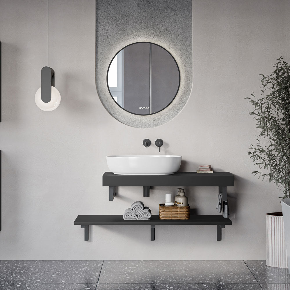 Waschtischkonsole JUVIA Slim 100 cm bis 160 cm Graphit matt 100 cm 120 cm