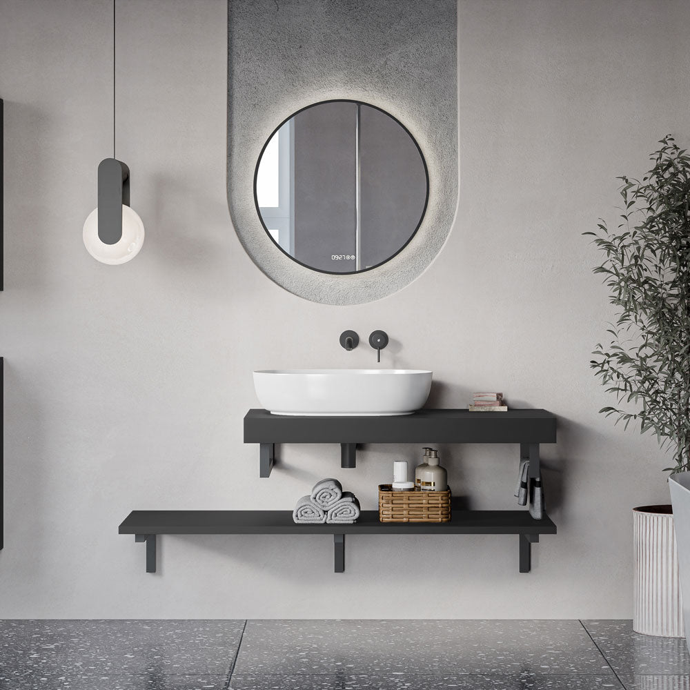 Waschtischkonsole JUVIA Slim 100 cm bis 160 cm Graphit matt 100 cm 140 cm