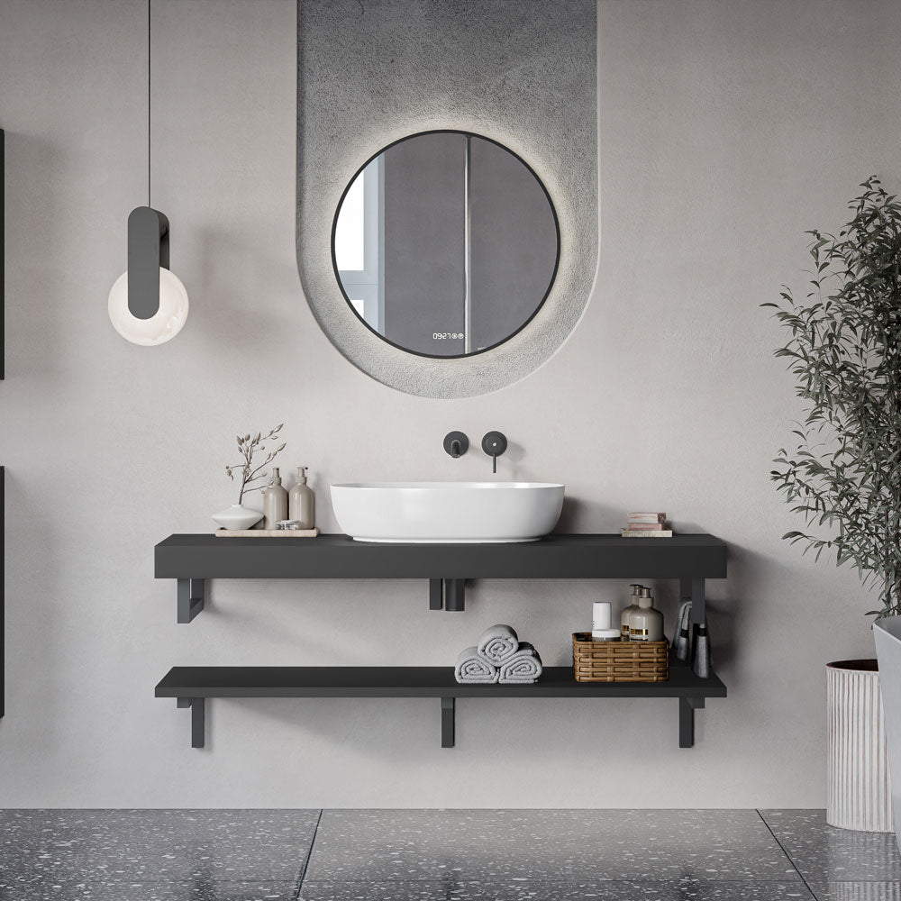 Waschtischkonsole JUVIA Slim 100 cm bis 160 cm Graphit matt 140 cm 140 cm