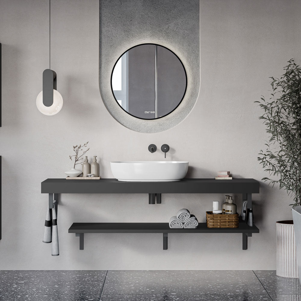 Waschtischkonsole JUVIA Slim 100 cm bis 160 cm Graphit matt 160 cm 140 cm