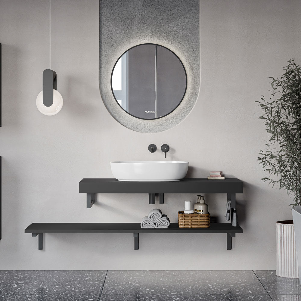 Waschtischkonsole JUVIA Slim 100 cm bis 160 cm Graphit matt 120 cm 160 cm