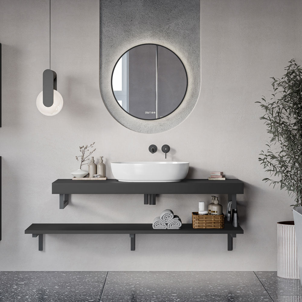 Waschtischkonsole JUVIA Slim 100 cm bis 160 cm Graphit matt 140 cm 160 cm