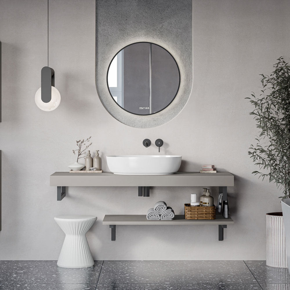 Waschtischkonsole JUVIA Slim 100 cm bis 160 cm Basalt matt 140 cm 100 cm