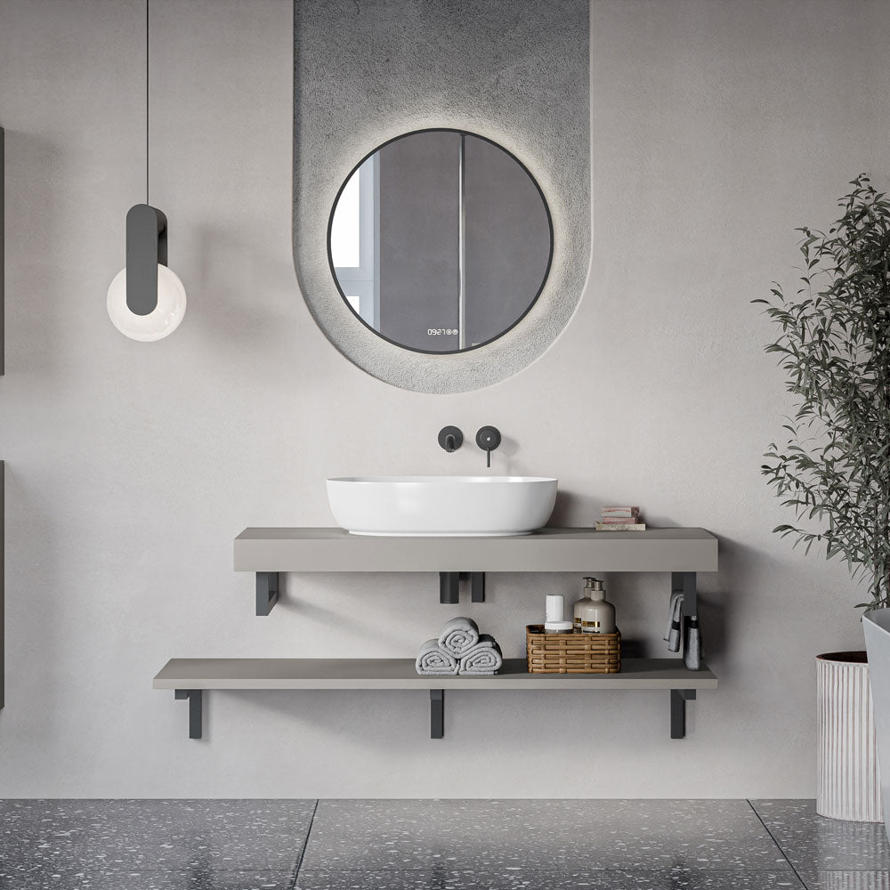 Waschtischkonsole JUVIA Slim 100 cm bis 160 cm Basalt matt 120 cm 140 cm