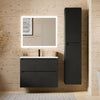 Badmöbel Set VIREO 80 cm mit Waschbecken Schwarz matt Eckig