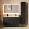 Badmöbel Set VIREO 120 cm mit Doppelwaschbecken Schwarz matt Eckig
