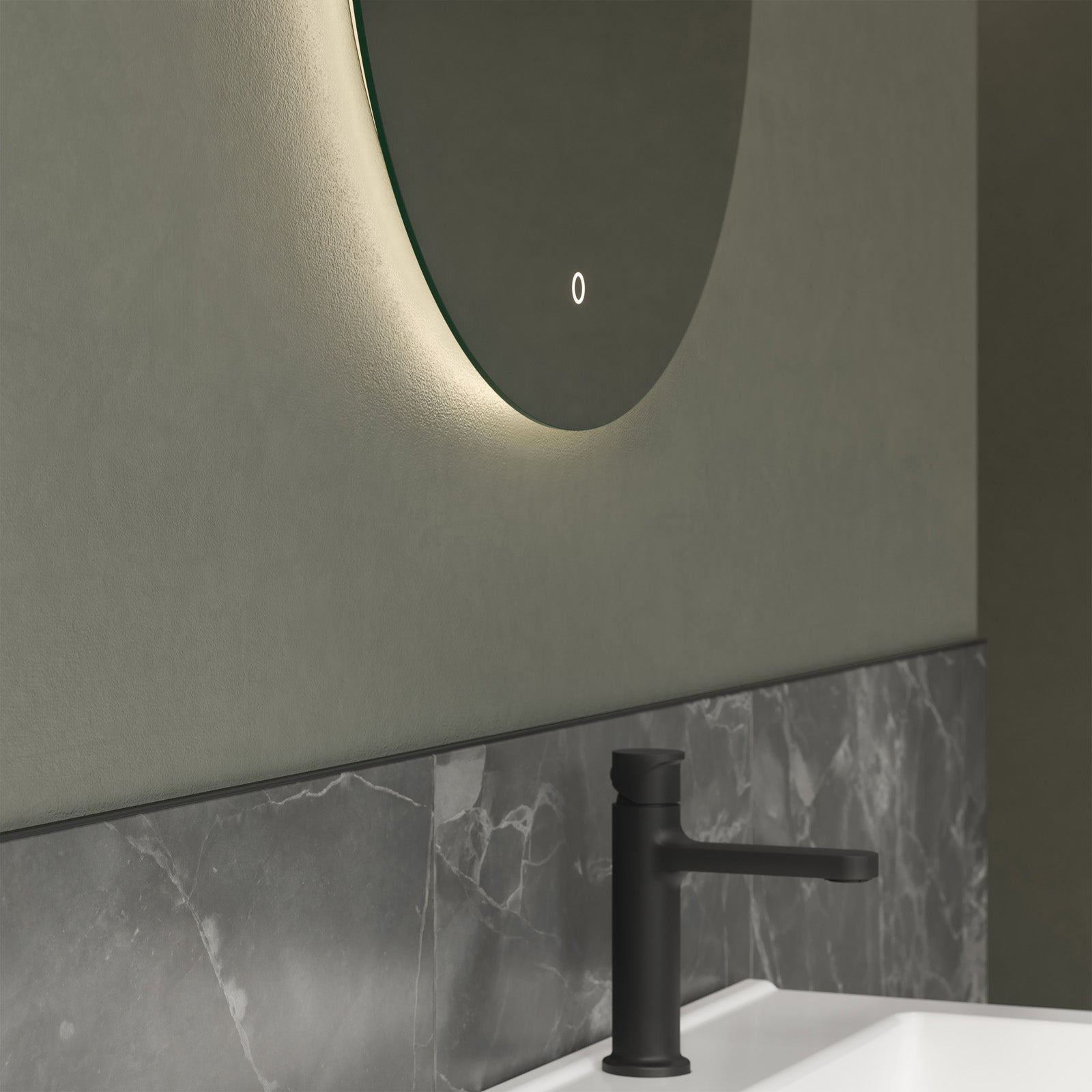 Miroir LED salle de bain rond 2712 - fonction anti-buée et réglage de la lumière - Ø 60 cm