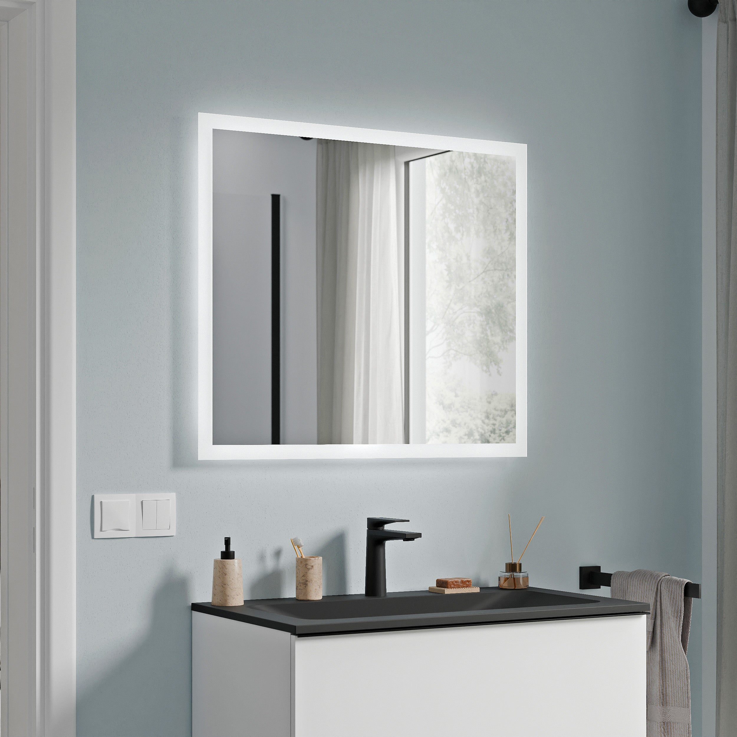 Badmöbel Set VIREO 80 cm mit Waschbecken