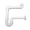 Siphon gain de place blanc pour lavabo 1 1/4" DN32 - 240 mm. de long - Réglable en hauteur - FH12050610001