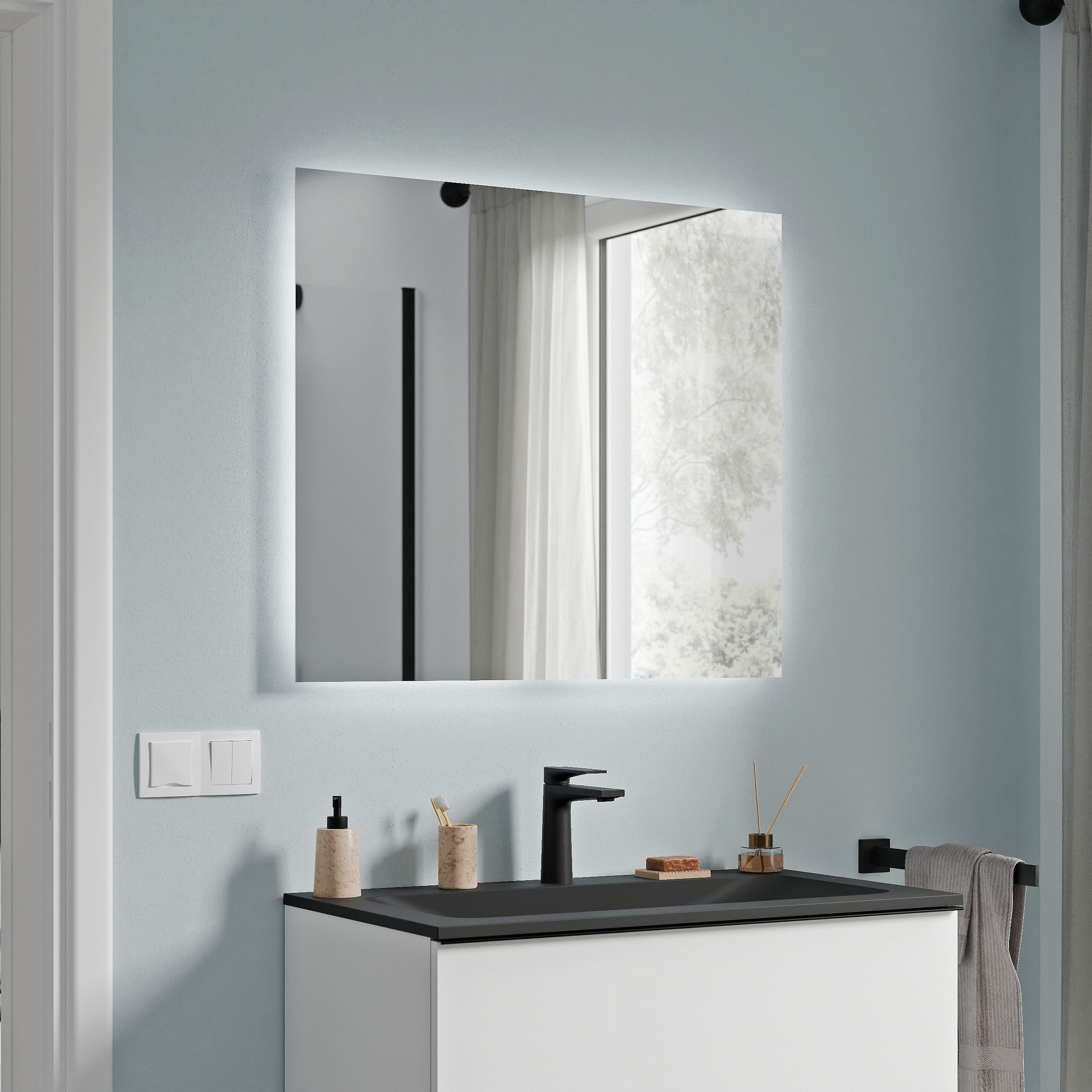 Badmöbel Set TIM 80 cm mit Keramikbecken