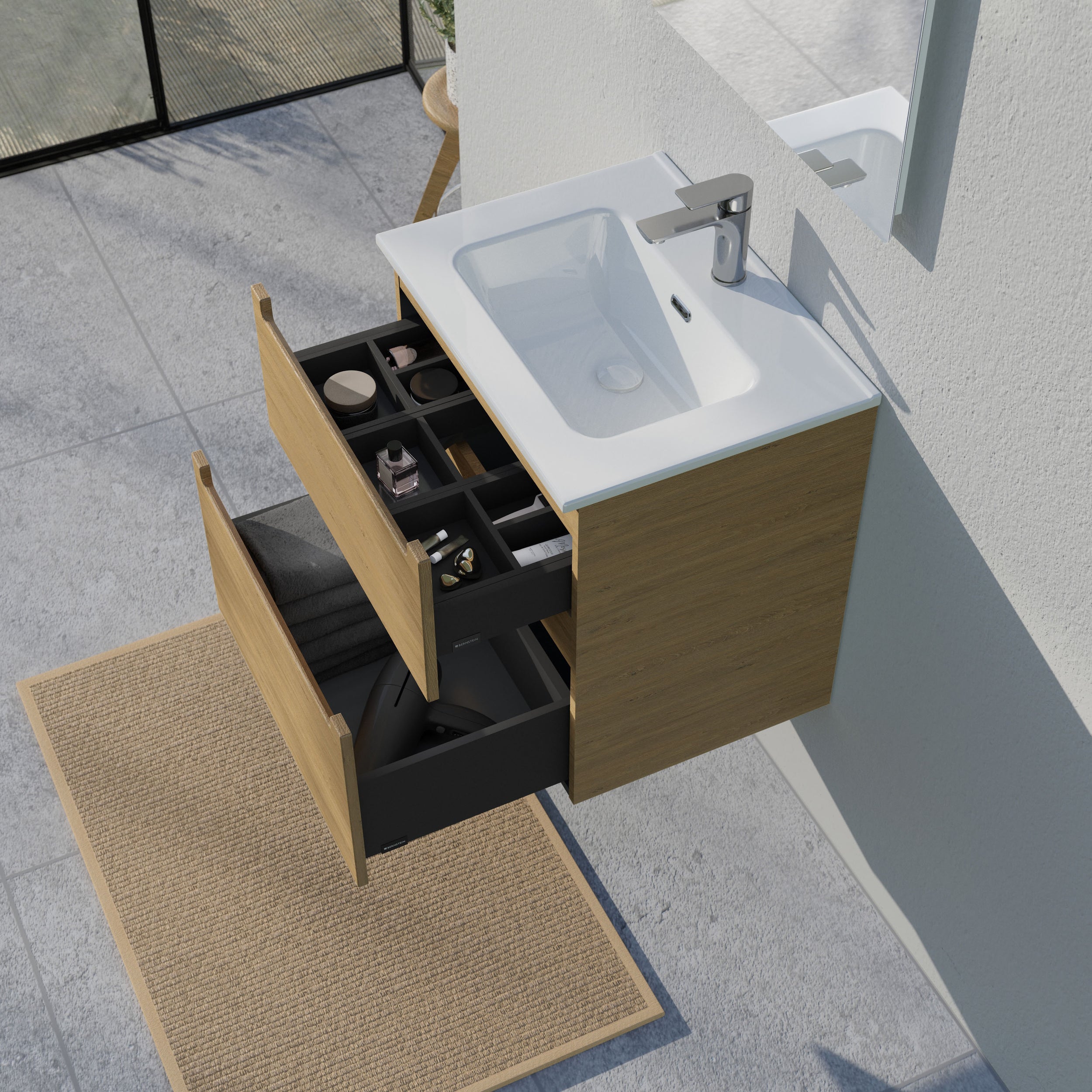 Badmöbel Set VIREO 60 cm mit Waschbecken