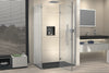 Cabine de douche d'angle avec porte pivotante sur panneau fixe NT403