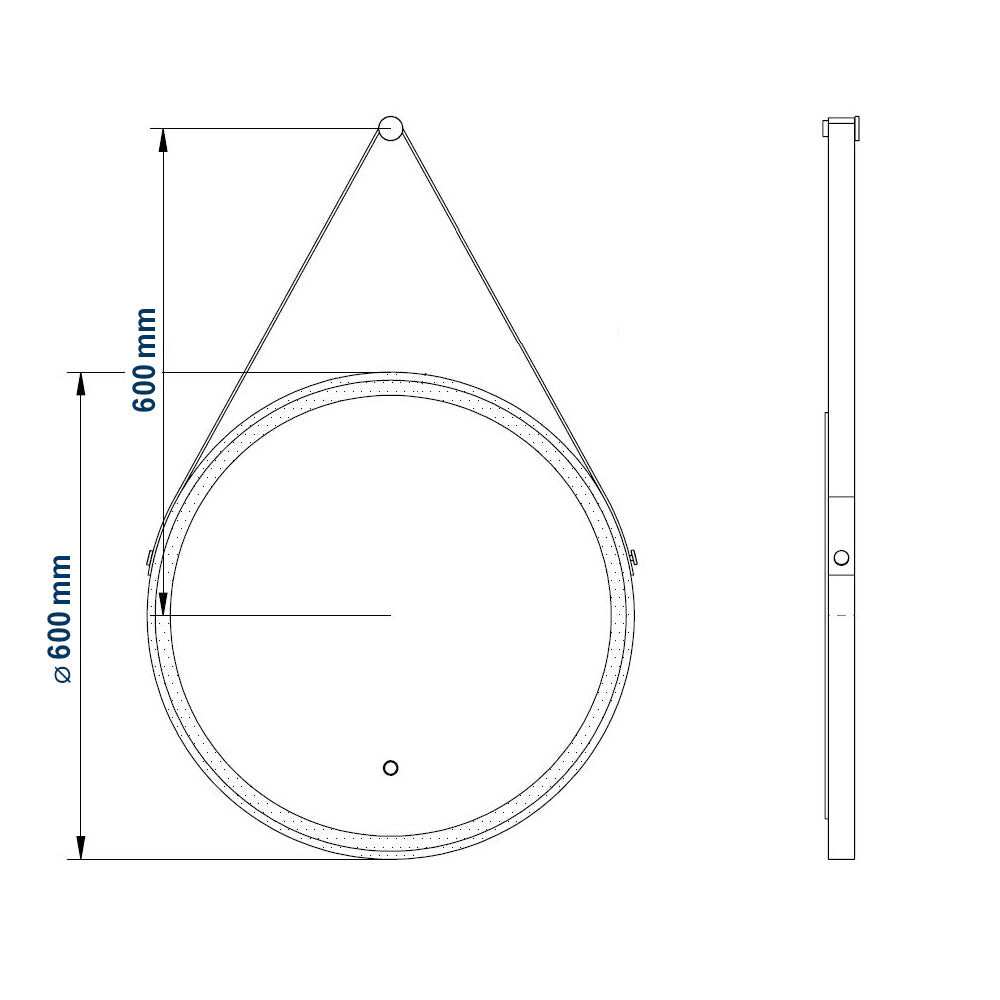 LED Lichtspiegel Badspiegel 2805 mit Spiegelheizung & Warm-/Kaltlichteinstellung - Rund Ø 60 cm