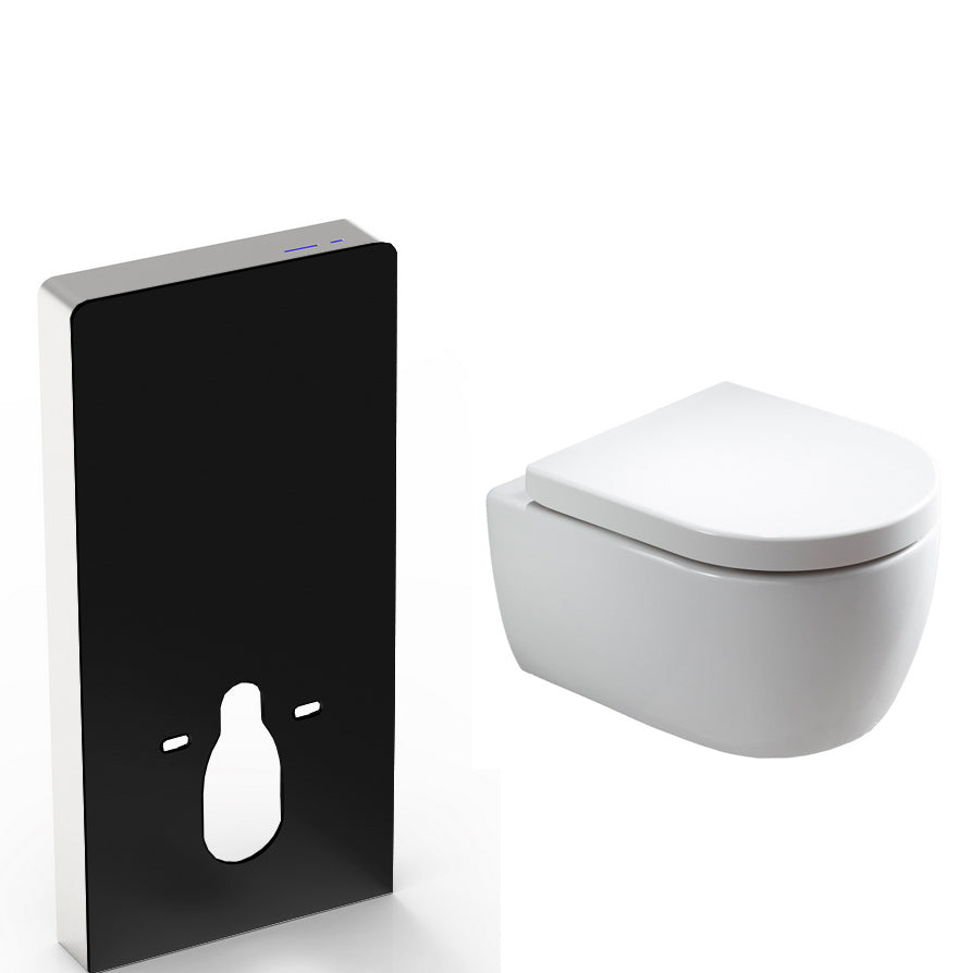 Pack WC complet 35 : NT2039 Blanc avec siège Soft-Close & module sanitaire 805S Noir