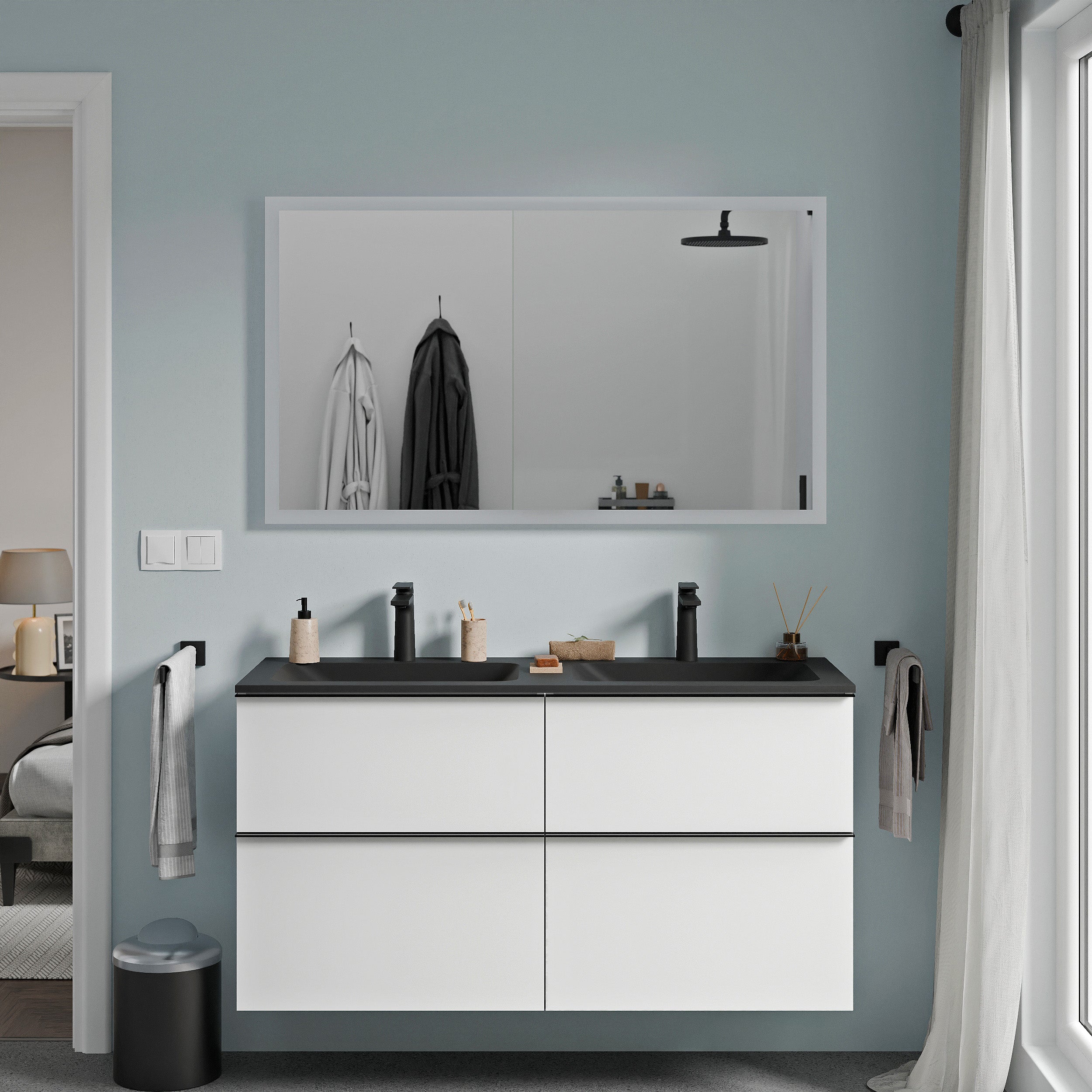 Badmöbel Set VIREO 120 cm mit Doppelwaschbecken