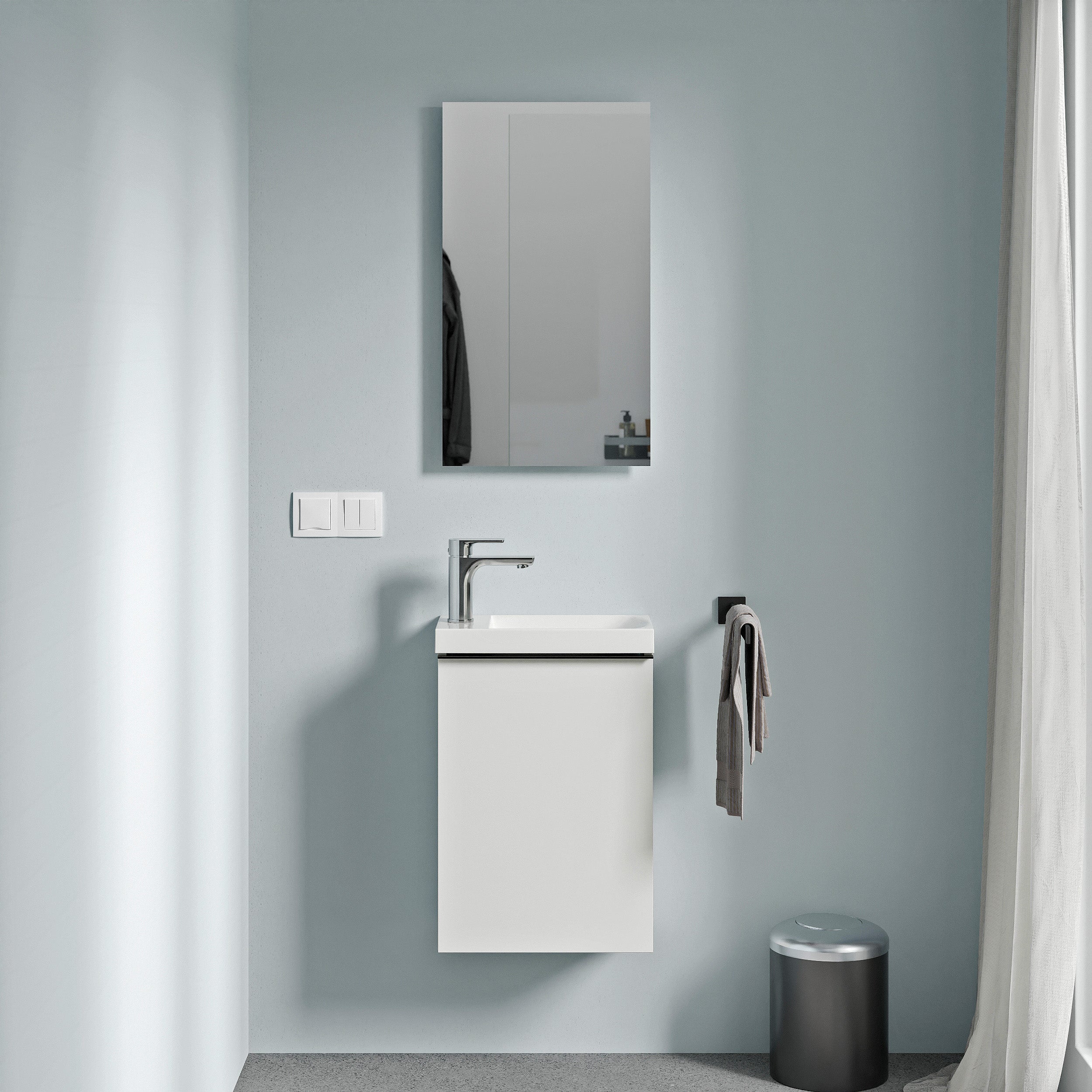 Ensemble de meubles de salle de bain WC invités TIM 40 cm avec lavabo