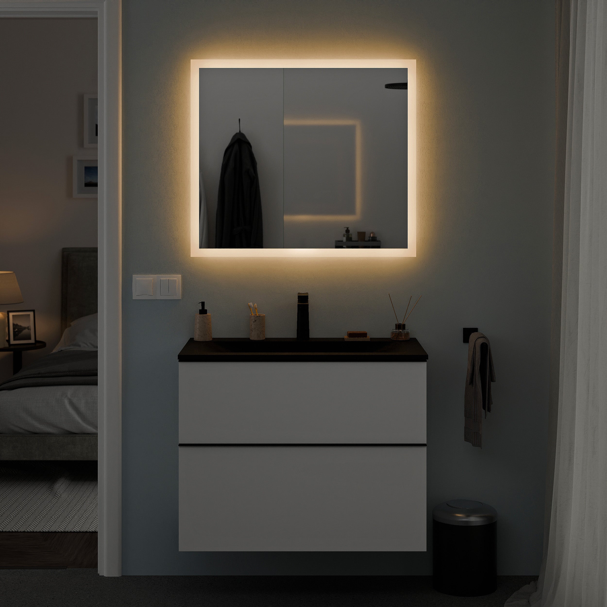 Badmöbel Set VIREO 80 cm mit Waschbecken