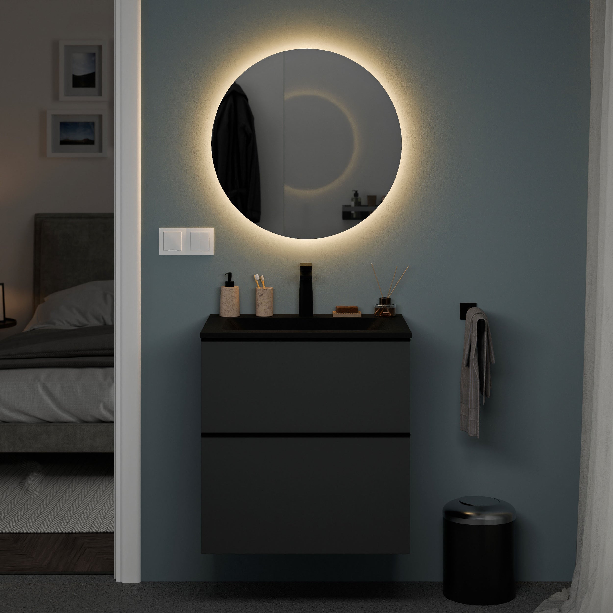 Badmöbel Set TIM 60 cm mit Waschbecken