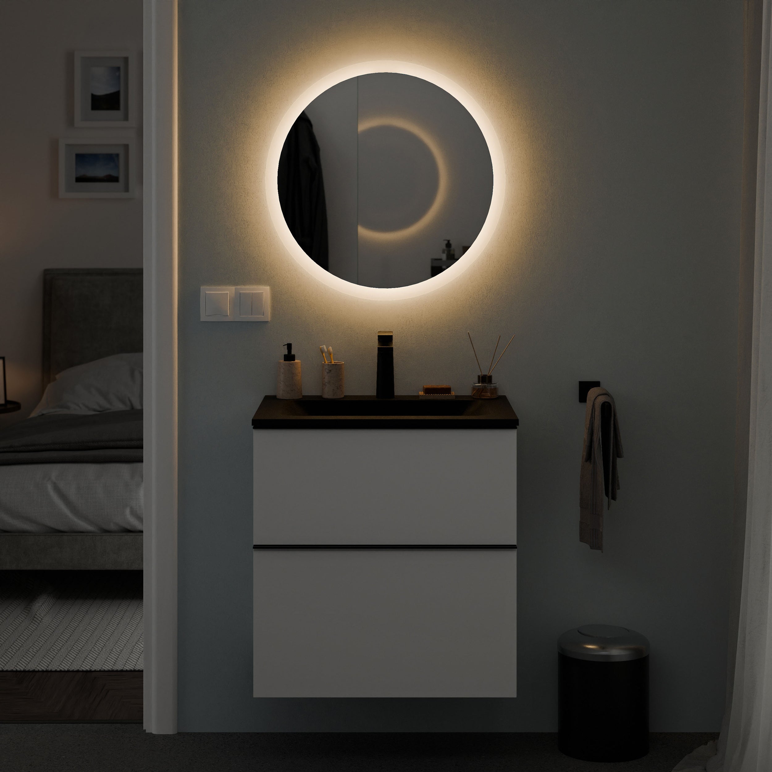 Badmöbel Set VIREO 60 cm mit Waschbecken