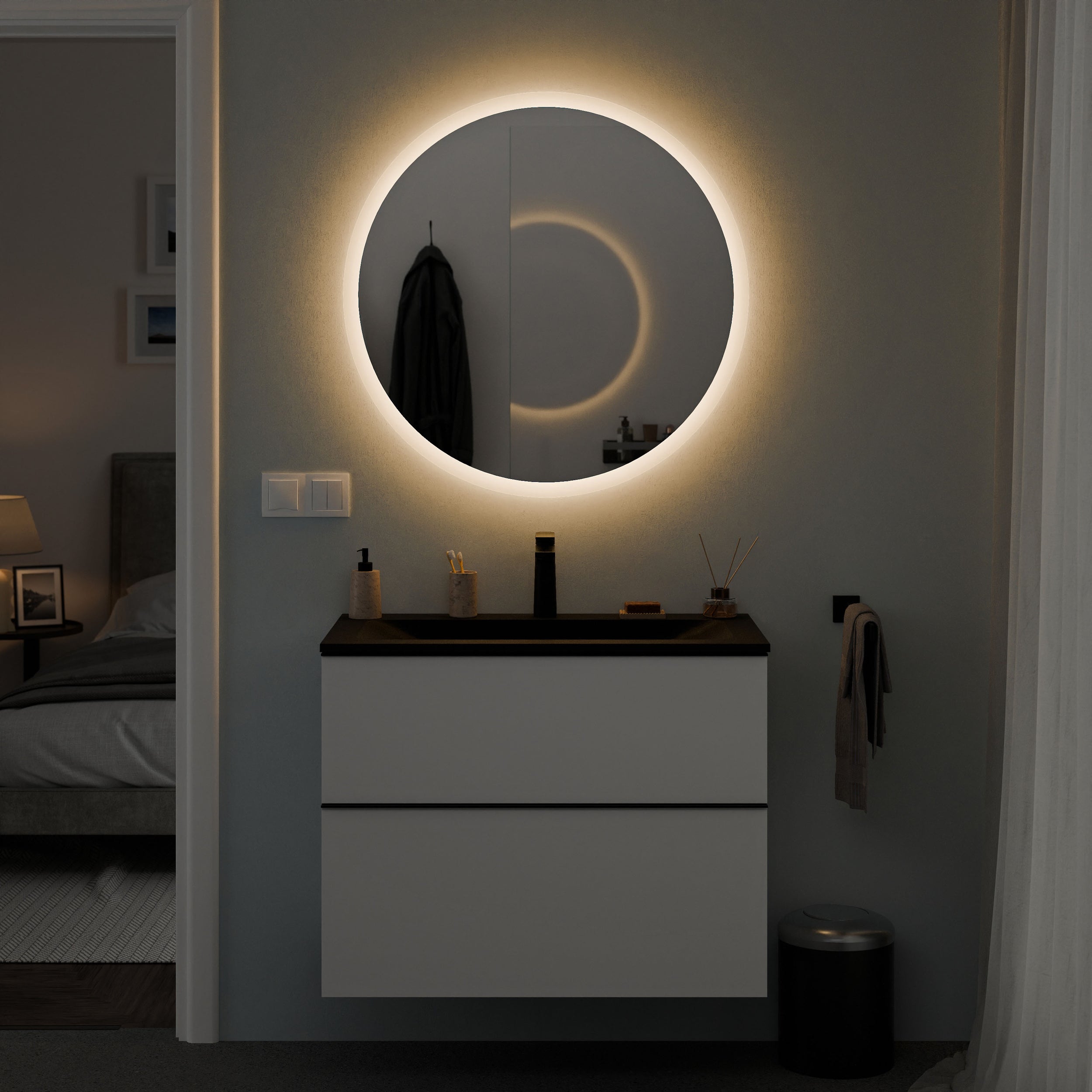 Badmöbel Set VIREO 80 cm mit Waschbecken