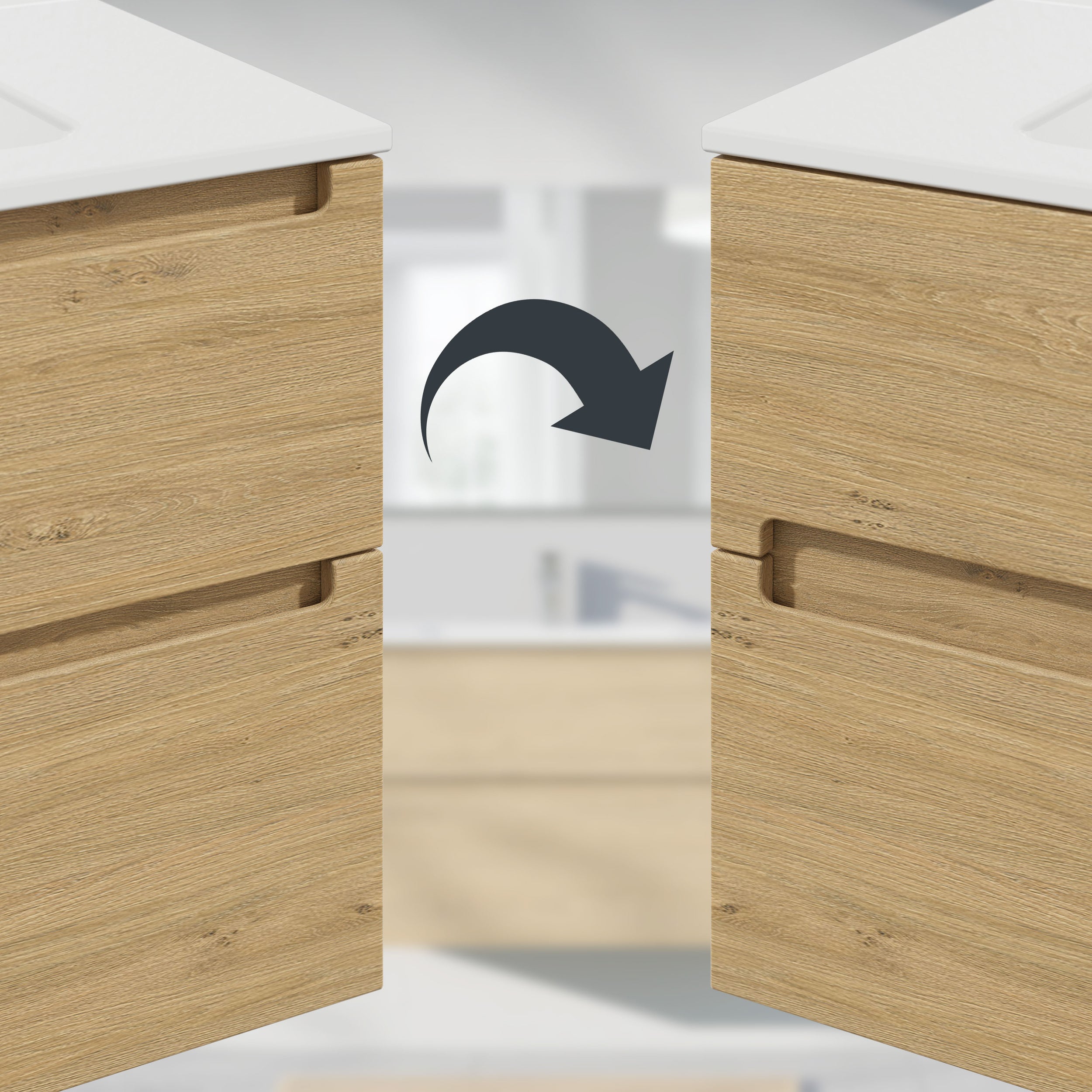 Badmöbel Set VIREO 60 cm mit Waschbecken