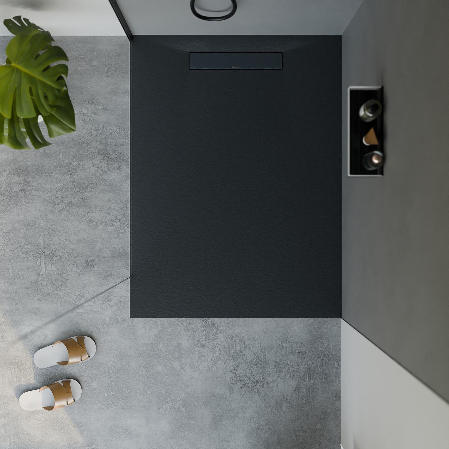 Flache Duschwanne Mineralguss LAVOA